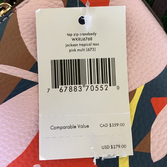 KATE SPADE TOP ZIP CROSSBODY Jackson Tropical toss - Picture 13 of 16